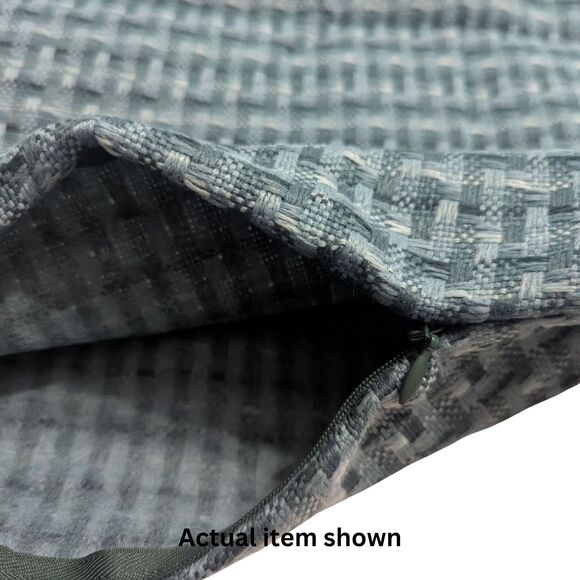 ✨ Kevin Textile Outdoor Waterproof Pillow Covers, Teal Checkered 20x20, Set of 2 - Picture 9 of 10